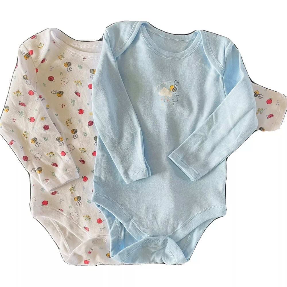 9-12 month Long sleeve bodysuits bundle of two